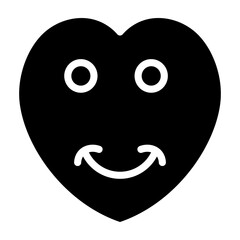 Fototapeta premium Smiling Heart Vector Glyph Icon Design