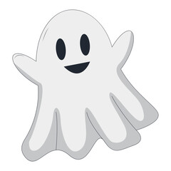 Cute Cartoon Halloween Element. Vector Illustration Isolated on White Background.