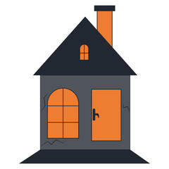 Cute Cartoon Halloween Element. Vector Illustration Isolated on White Background.