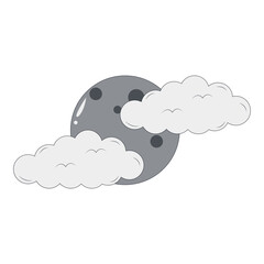 Cute Cartoon Halloween Element. Vector Illustration Isolated on White Background.