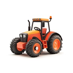 miniature toy tractor 3D render