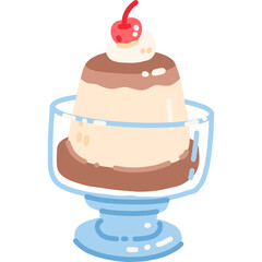 Pudding with cherry