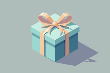 Elegant Light Blue Gift Box with Golden Ribbon and Bow