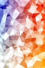 Obraz premium Abstract Low Poly Background with Orange, Blue, and White Triangles
