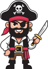 Pirate character cartoon illustration
