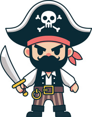 Pirate character cartoon illustration
