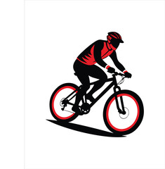 Fototapeta premium Silhouette of a mountain biker in action
