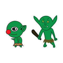 Goblin character isolated on white background. Goblin Carton.
