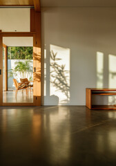 Interior of house in beach style, colorful colors