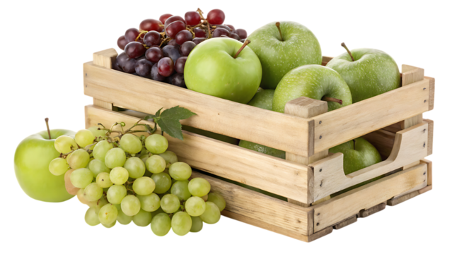 Fresh Colorful Fruit Basket Transparent PNG, High-Quality Isolated Fruits for Design & Branding