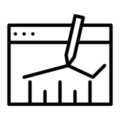 Blog Traffic Analytics Vector Line Icon Design