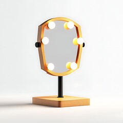 beauty mirror with lights 3D render