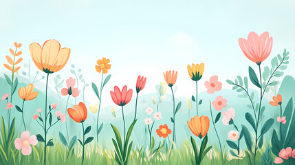 Colorful Spring Meadow Flowers