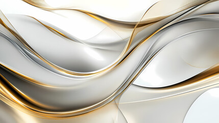 Obraz premium Abstract Flowing Liquid Gold and Silver