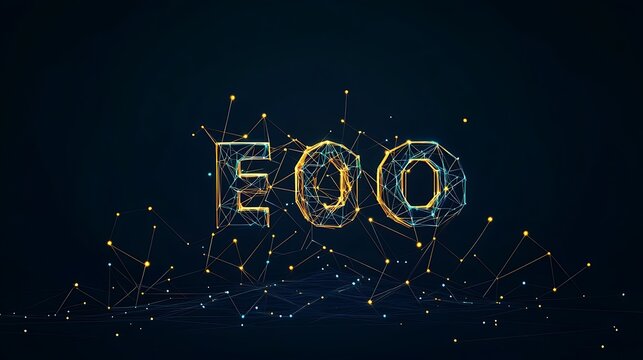 Eoo: Abstract Digital Art in a Dark, Starry Nightscape AI Generated