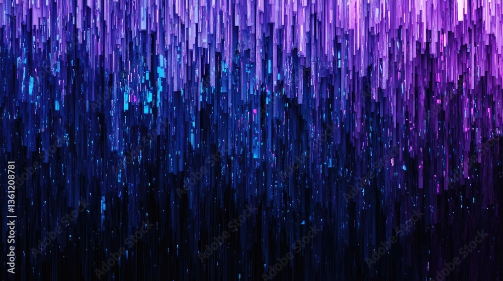 Poster elegant digital gradient blending blue, purple, and black, with a noise effect for a futuristic and 