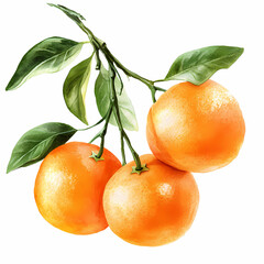 Watercolor Painting of Mandarin Oranges