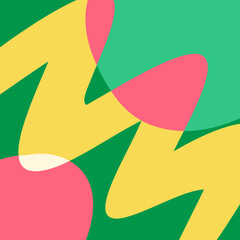 Groovy colourful abstract shape background
