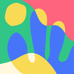 Groovy colourful abstract shape background