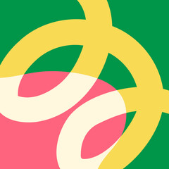 Groovy colourful abstract shape background