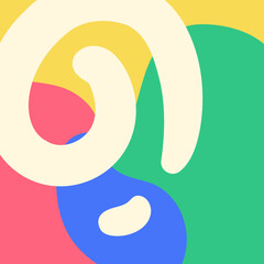 Groovy colourful abstract shape background