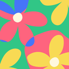 Groovy colourful abstract shape background