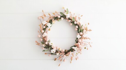 Fototapeta premium Elegant floral wreath with soft colors perfect for home decor