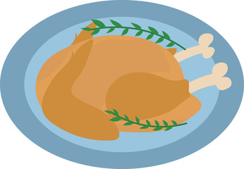Whole chicken illustration