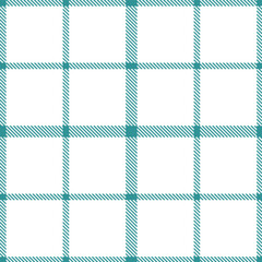 Neon Dark Cyan Seamless Tartan with Dusty White accents Textile Design