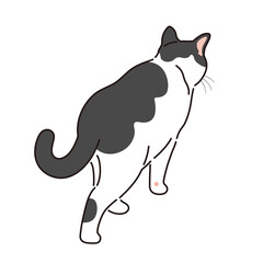 Illustration of a walking calico cat