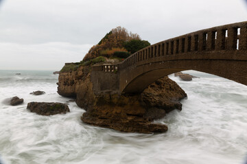 Bridge across to Rocher du Basta, Biarritz Farnce