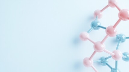 abstract depiction of molecular structures intertwining gracefully in vibrant hues against serene white backdrop