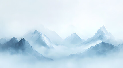 Fototapeta premium Misty Mountain Range Landscape