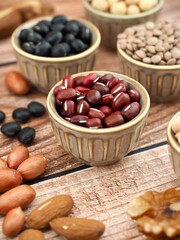 슈퍼푸드, 땅콩, 호두, 아몬드, 캐슈넛, 브라질너트, 콩, 팥, 검은콩,...