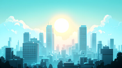Sunrise Over the Modern Metropolis