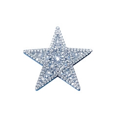 Obraz premium Glittering diamond star ornament with exquisite detail, perfect for elegant designs and festive occasions png isolate on white background Download