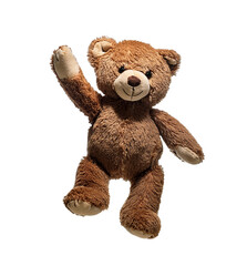 Brown teddy bear baby toy isolated on transparent background.PNG format