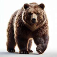 Brown bear isolated on white background.