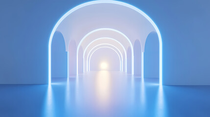 Fototapeta premium Abstract Futuristic Archway Corridor