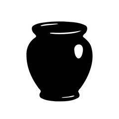 Sleek Black Silhouette of Classic Vase Shape