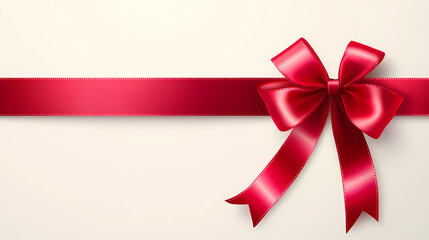 Elegant Red Satin Ribbon Bow