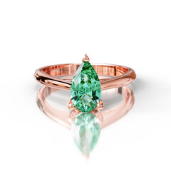 Artistic Solitaire Ring with Pear Gemstone