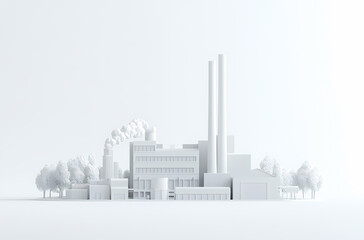 Obraz premium 3D Model of Industrial Complex