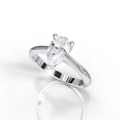 High-End Solitaire Ring with Pear Diamond