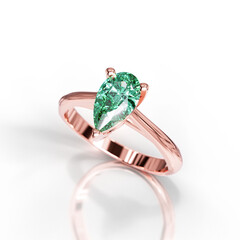 Modern Pear Cut Solitaire Engagement Ring