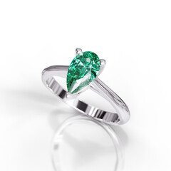 Stylish Solitaire Ring with Pear Cut Stone