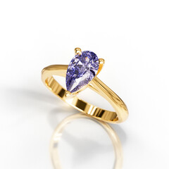 Elegant Engagement Ring with Pear Cut Diamond