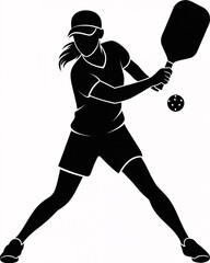 Pickleball player silhouette