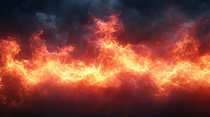 Close up of molten lava with flames high resolution picture