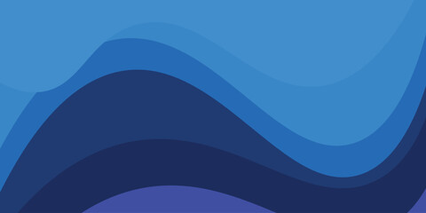 Dark blue paper waves abstract banner design. Elegant wavy vector background